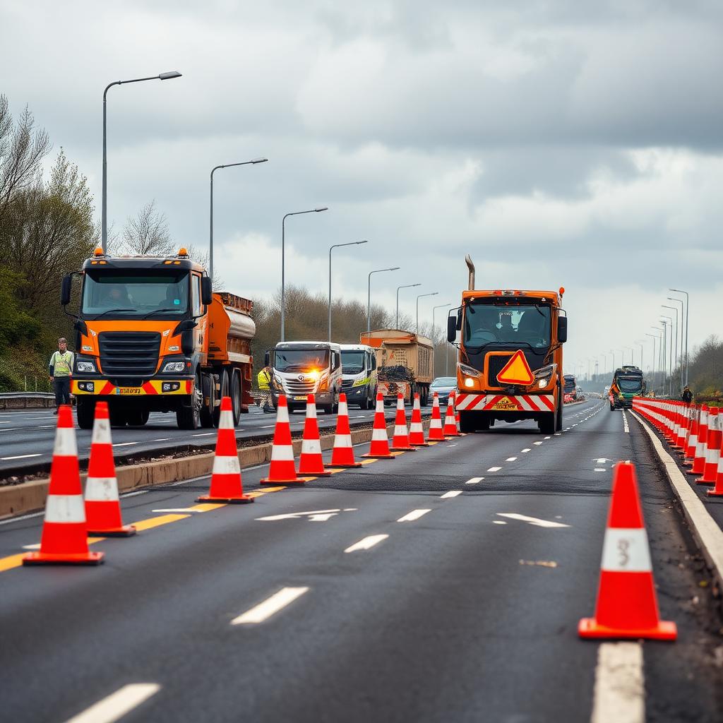 UK highway infrastructure construction site where community engagement and social value delivery are essential